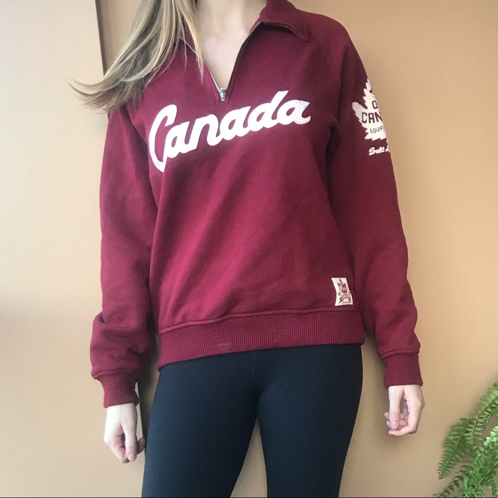 Red Canada roots sweater